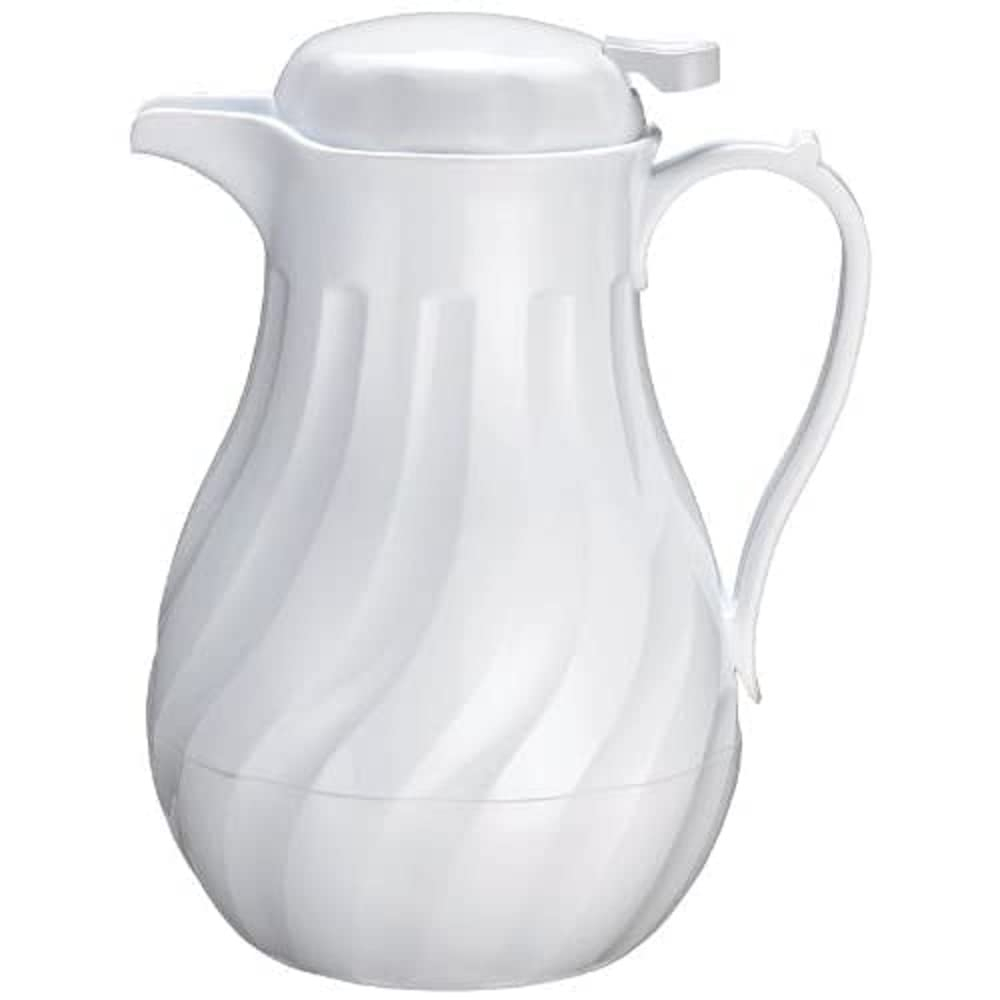 White Plastic Insulated 64-Ounce Swirl Carafe