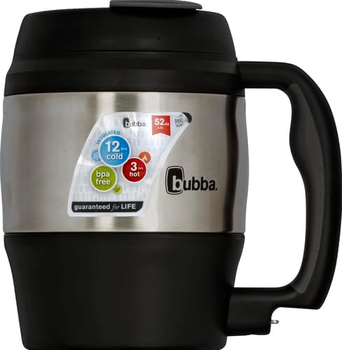 bubba Classic Stainless Steel Mug with Handle Black, 52 fl oz.