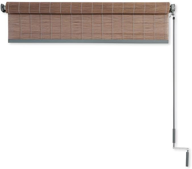 Coolaroo Bamboo Outdoor Roller Shade, 4' x 6'; Teak