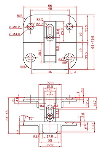 Heavy Duty KTHR22877000 Series Full Inset Adjustable Concealed Pie-Cut Corner Euro Hinge with 160 Degree Opening Angle (1)