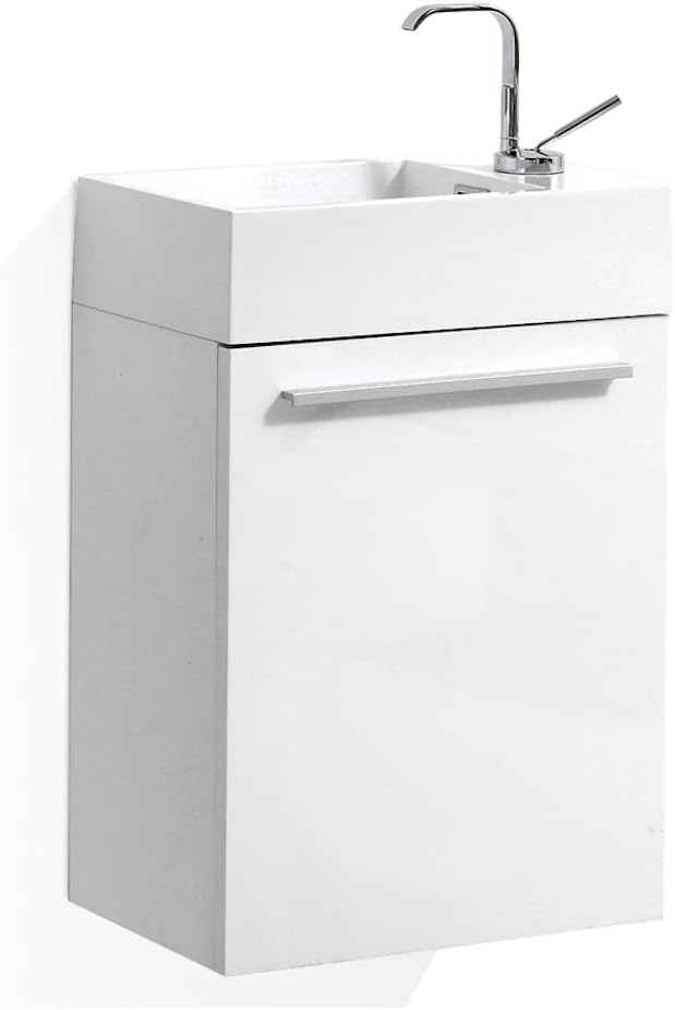 18 Inch Vanity with Acrylic Sink - Cart Oak