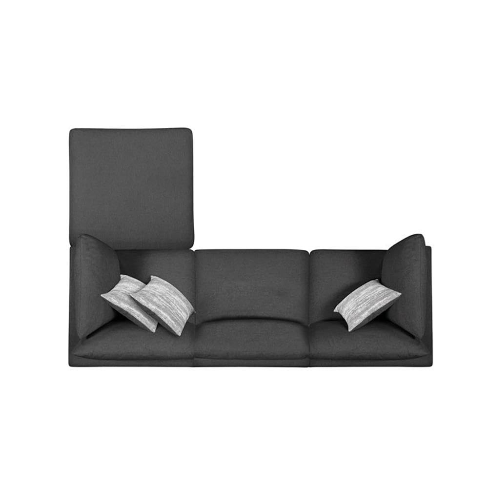 Coaster Serene 4-Piece Fabric Upholstered Sectional with Ottoman in Charcoal