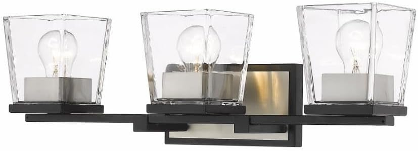 Z-Lite Bleeker Street 3 - Light Vanity in  Matte Black/Brushed Nickel