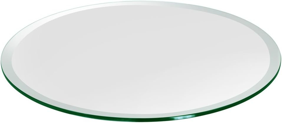Dulles Glass 12" Round Tempered Glass Table Top, 1/2" Thick, Beveled Edge, for Dining, Patio or Coffee Tables Qty 1