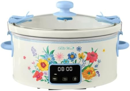 The Pioneer Woman 6 QT Slow Cooker, Locking Lid, Digital, Brilliant Blooms, Model PW8400778514-7