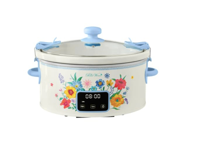 The Pioneer Woman 6 QT Slow Cooker, Locking Lid, Digital, Brilliant Blooms, Model PW8400778514-7