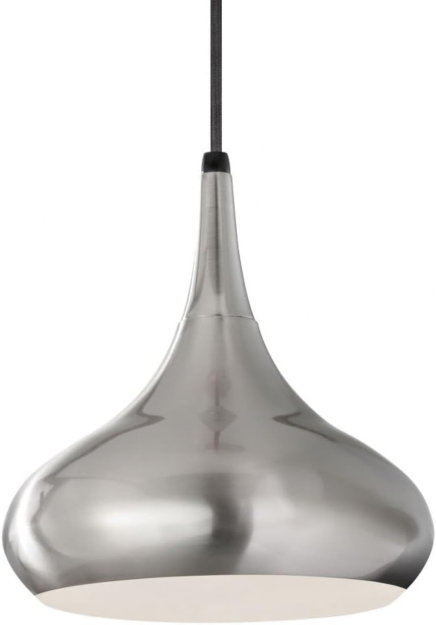 Feiss P1253BS Beso Glass Pendant Lighting, Satin Nickel, 1-Light (10"W x 10"H) 100watts