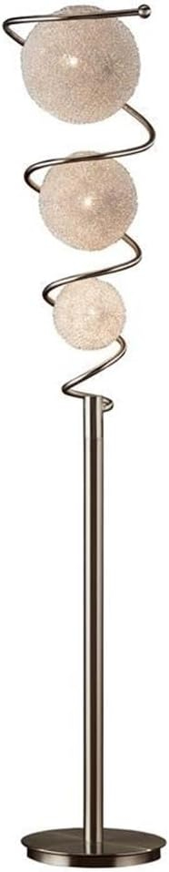 Lexicon Diya Modern Metal Base Floor Lamp in Satin Nickel