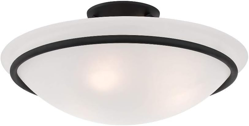 Livex Lighting Newburgh 3 - Light Semi-Flush Mount in  Black