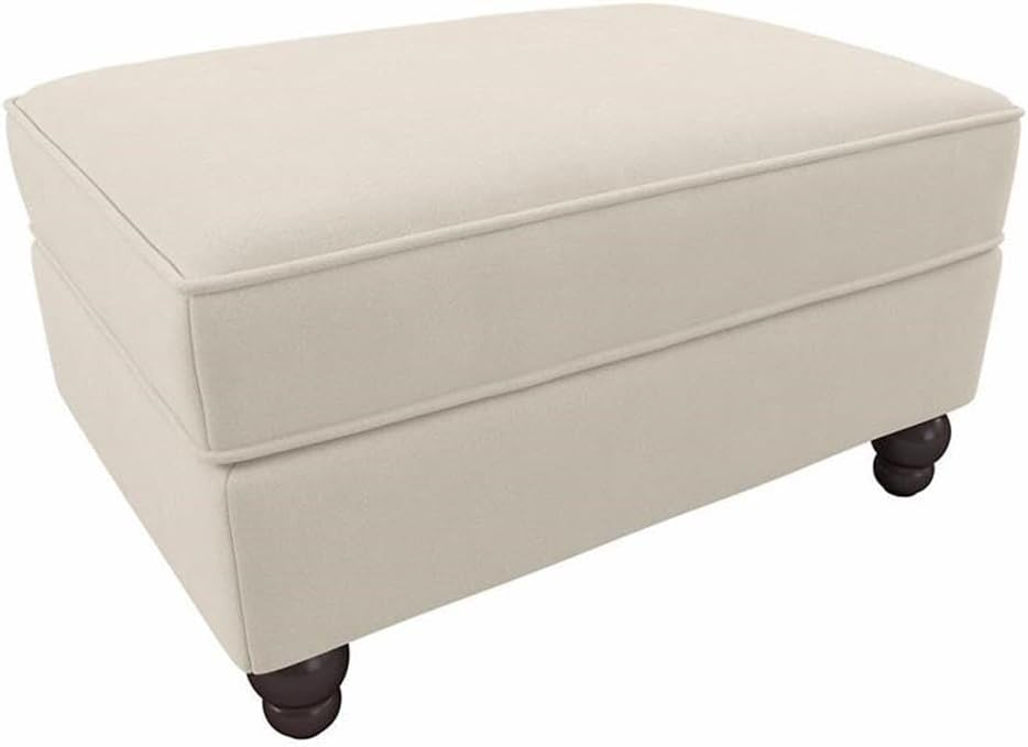 Coventry Otomana Tapizada con Almacenamiento en Tela Color Crema en Espiga