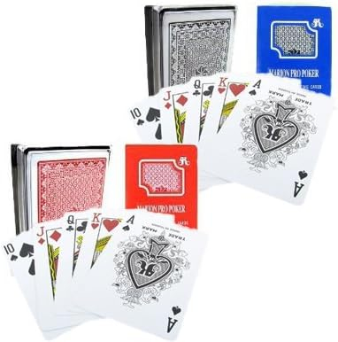 Box of 12 Decks of 100% Plastic Marion Pro Poker Playing Cards - Regular Index
