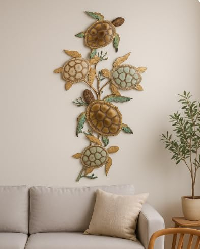 Regal Art & Gift Sea Turtle Wall Décor, Handcrafted Metal Ocean-Inspired Art, Weather-Resistant Coastal Decor for Indoor & Outdoor, Ideal for Living Room, Porch & Backyard, 9.5”L x 0.75”W x 9”H
