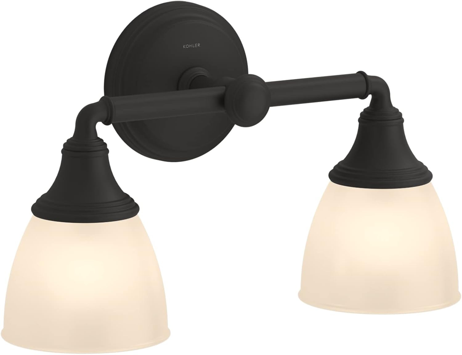 Kohler Devonshire Bathroom Vanity Light Fixture, Wall Sconce Lighting, Position Facing Up or Down, UL Listed, 2 Light, Matte Black