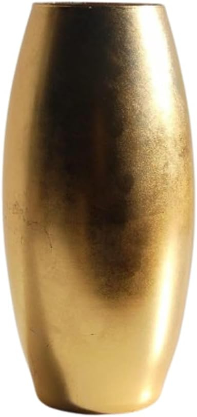 Red Pomegranate 1153-1 10 in. GILT Gilded Glass Flower Vase, Gold