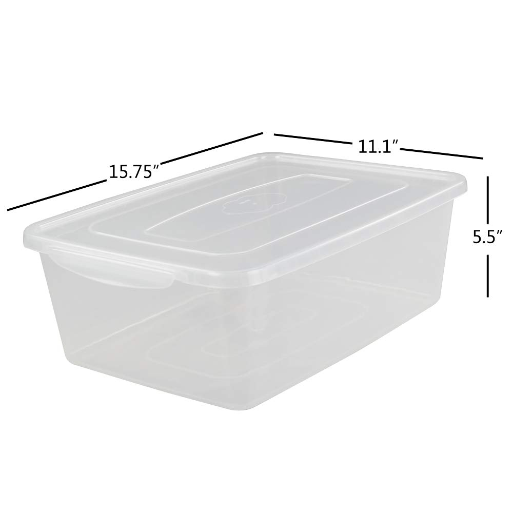 Sterilite 16 Quart Basic Clear Storage Box with White Lid (Pack of 2)