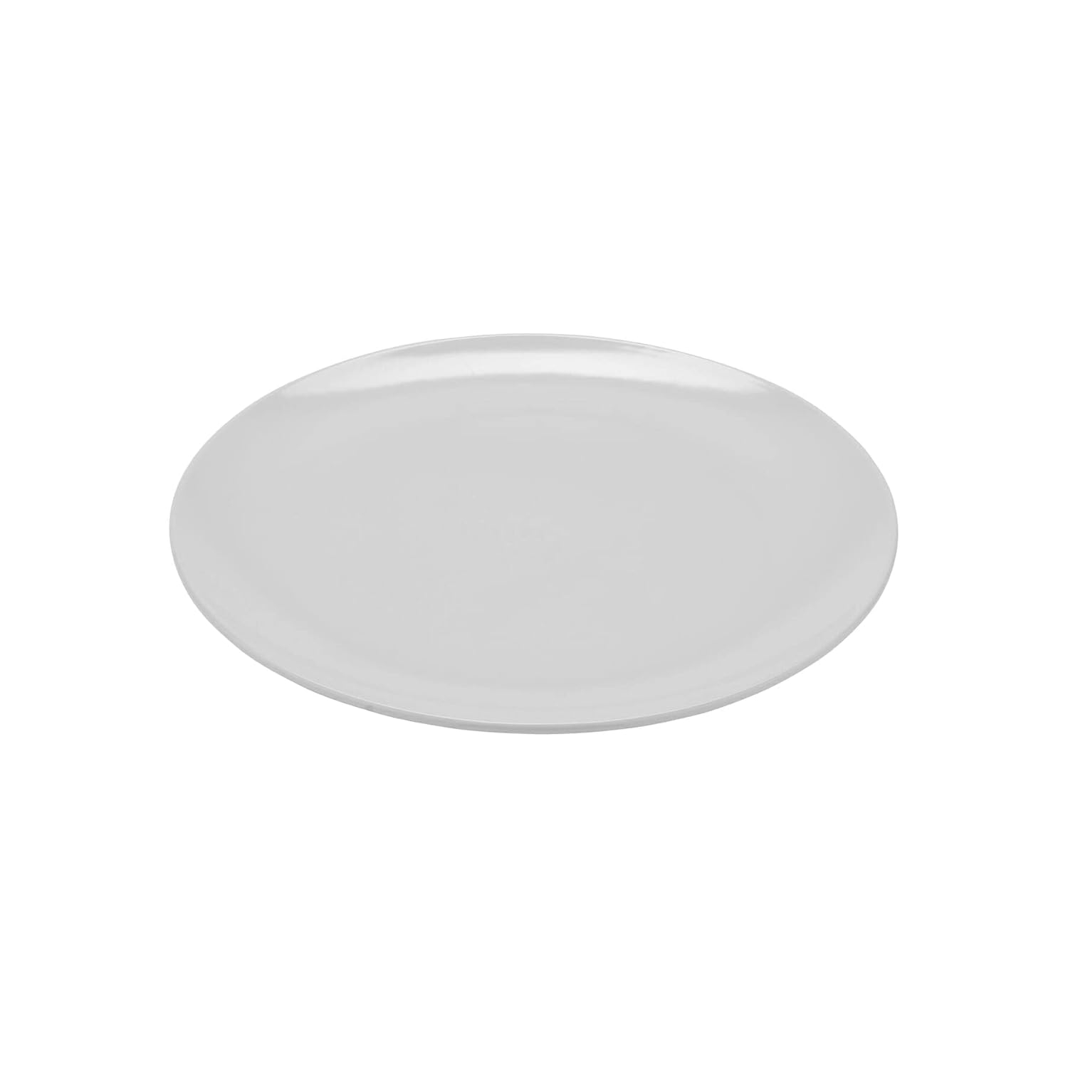 White Round Melamine Break-Resistant Dinner Plate, 14-inch