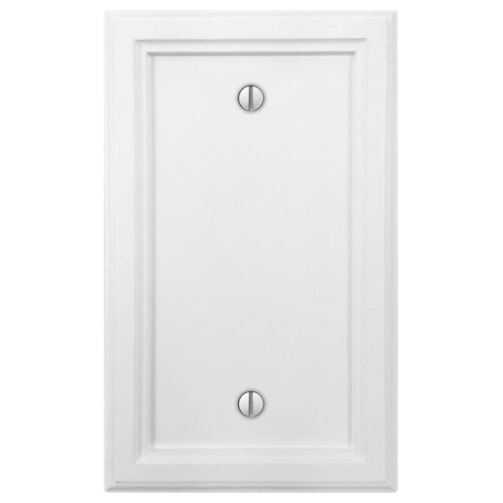 Amerelle 4052BW Elly Wallplate, 1 Blank, Wood, White, 1-Pack
