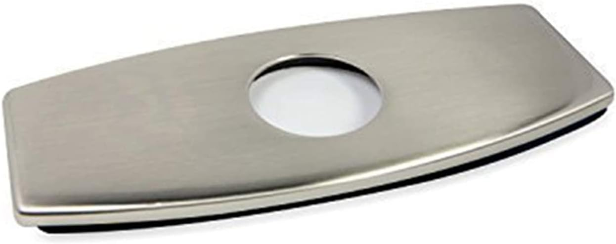 BWE 6.3 Inch Sink Hole Cover Bathroom Vessel Vanity Sink Faucet Rectangle Cover Deck Plate for 1 Or 3 Hole Escutcheon Brushed Nickel