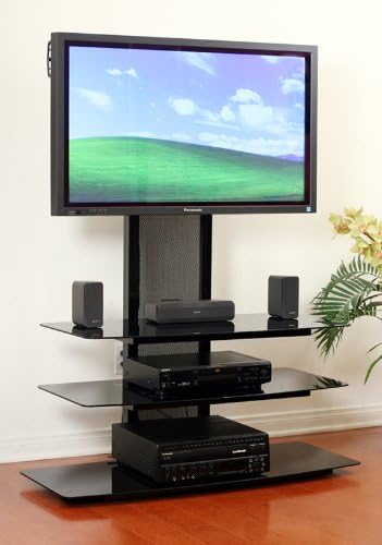 TransDeco TV stand mounting system with 3 AV component shelves for most of the 35 – 85