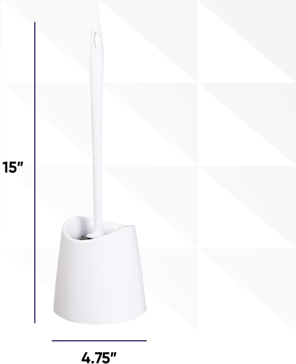 Modern Toilet Brush and Holder, White Toilet Bowl Scrub Brush with Storage Caddy, Bathroom Cleaner. by Superio