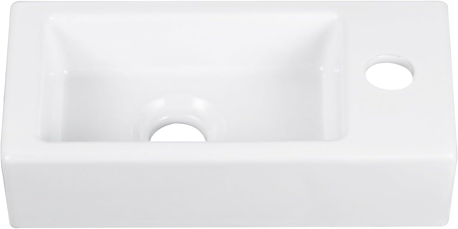 DeerValley DV-1V081R White Ceramic Rectangular 7'' Wall Mount Bathroom Sink