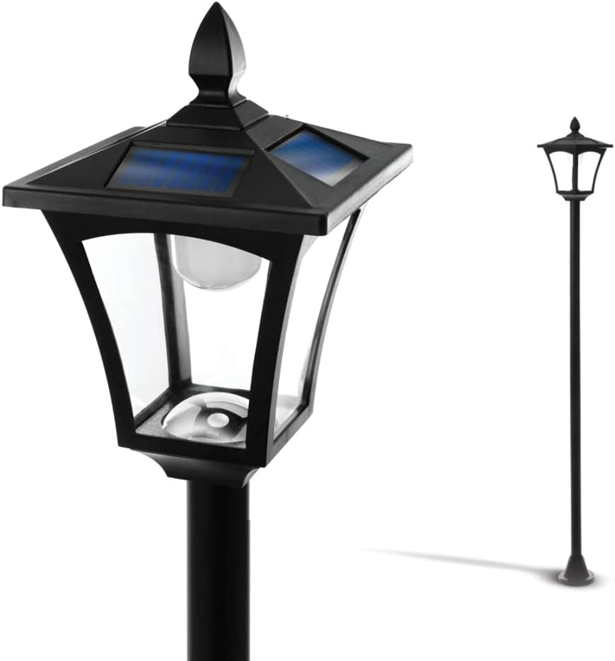 Home Zone Solar Lamp Post Light - 65" Tall, for Outdoor/Garden/Yard Decoration and Lighting