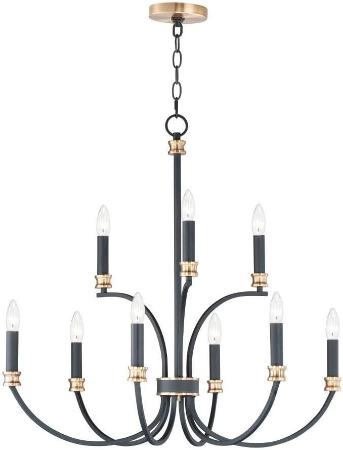 11377BKAB-Maxim Lighting-Charlton - 9 Light Chandelier     -Traditional Installation