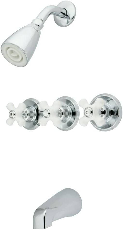 Kingston Brass Victorian Triple-Handle Tub and Shower Faucet
