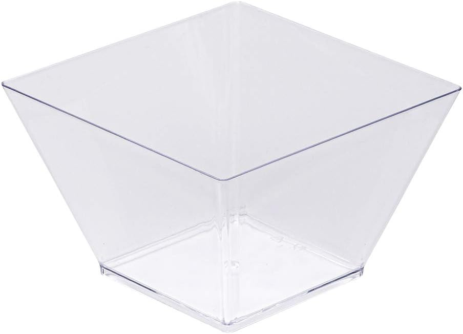 Restaurantware 16 Ounce Large Kova Bowls 100 Disposable Salad Bowls - Lids Sold Separately Sturdy Clear Plastic Appetizer Bowls For Salads Layered Cakes At Catered Events