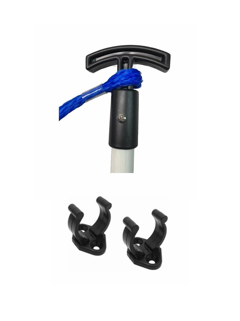 Black 8' Fiberglass Shallow Water Anchor Pole with Stainless Steel Tip