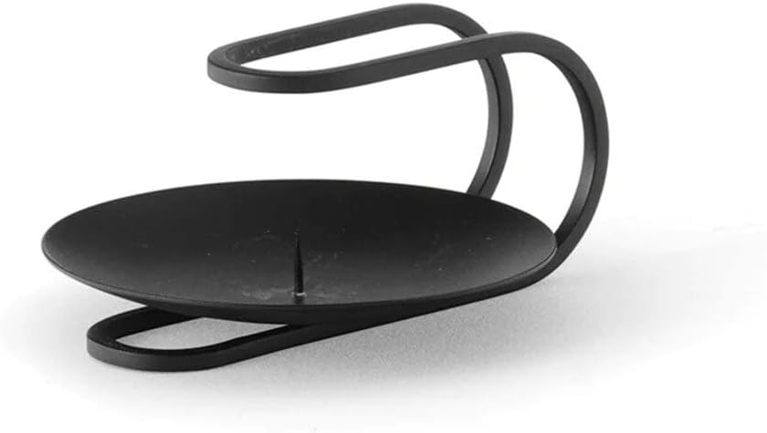 Elegant Clip Wall Candleholder in Sleek Black with Drip Tray
