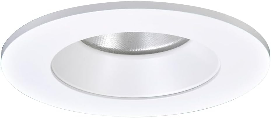 Halo Recessed TL402WHS 4-Inch LED Trim Shower Rated Solite Regressed Lens with Reflector and Ring, Matte White