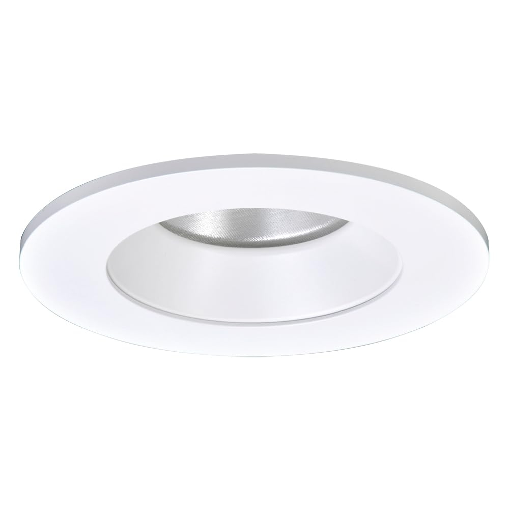Halo Recessed TL402WHS 4-Inch LED Trim Shower Rated Solite Regressed Lens with Reflector and Ring, Matte White