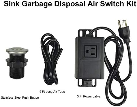 Sink Top Air Switch Kit, Garbage Disposal Air Switch Sink Top Button Single Outlet Single Control for Dishwasher