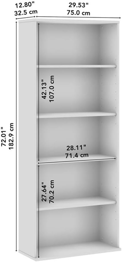 Hustle Tall 5 Shelf Bookcase in Natural Elm - Engineered Wood