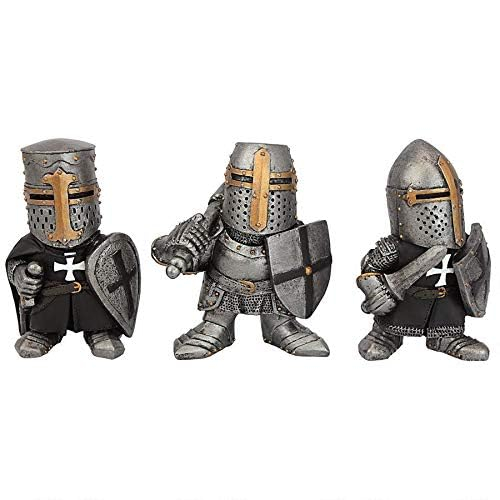 Design Toscano Wee Medieval Crusader Knights of The Gothic Realm Statue Set of Three