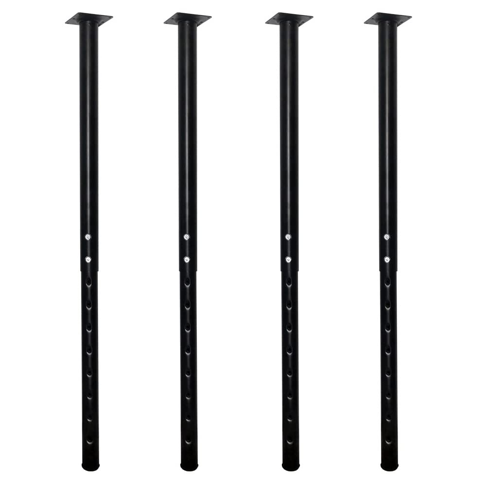 QLLY Adjustable Metal Table Leg, 24-40 inch, 60-100cm, Home Office DIY Desk Leg, Furniture Leg Set (4, Black)