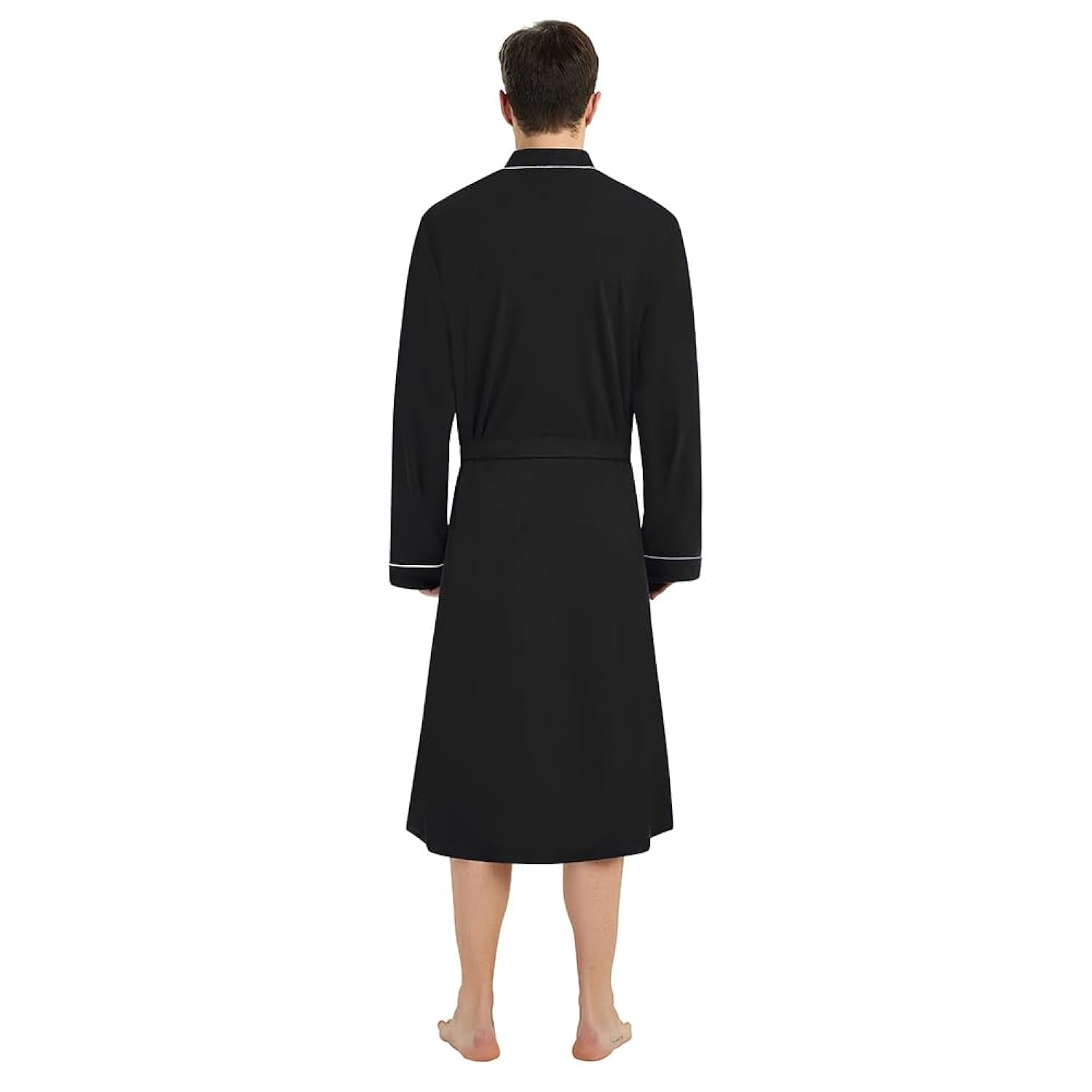 Black 2XL/3XL Cotton Blend Kimono Bathrobe