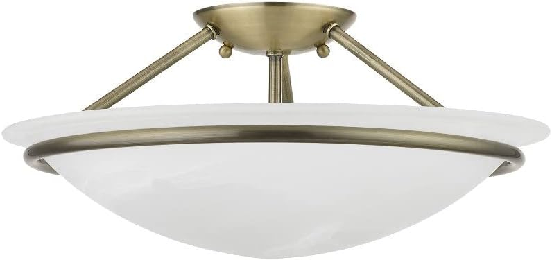 Livex Lighting Newburgh 3 - Light Semi-Flush Mount in  Black