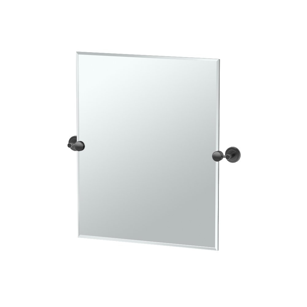 Latitude II Wall Mounted Frameless Beveled Rectangle Mirror | Pivoting Bathroom Vanity Wall Mirror
