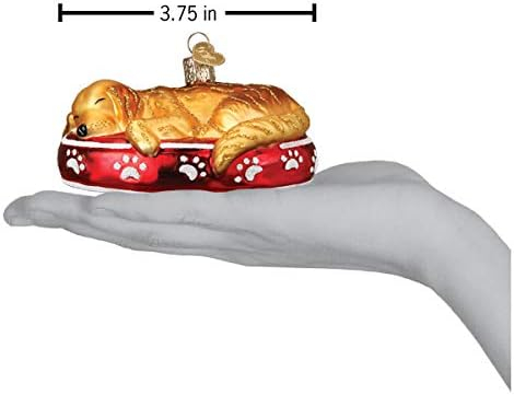 Old World Christmas Ornaments Sleepy Golden Retriever Glass Blown Ornaments for Christmas Tree