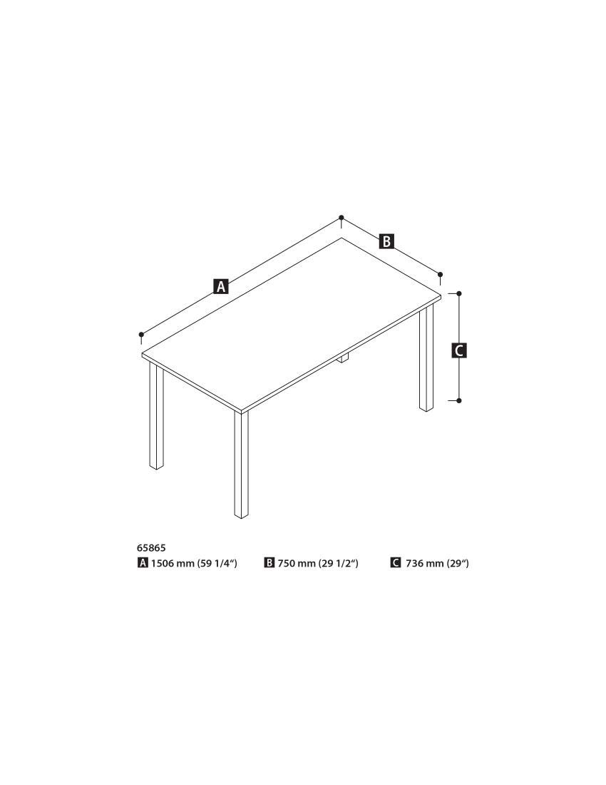 Bestar 30" x 60" Work Table in Northern Maple