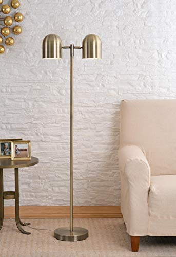 Kenroy Home 33171AB Alden Floor Lamp with Antique Brass Finish, Modern Style, 57.125" Height, 17.625" Width, 9.875" Depth