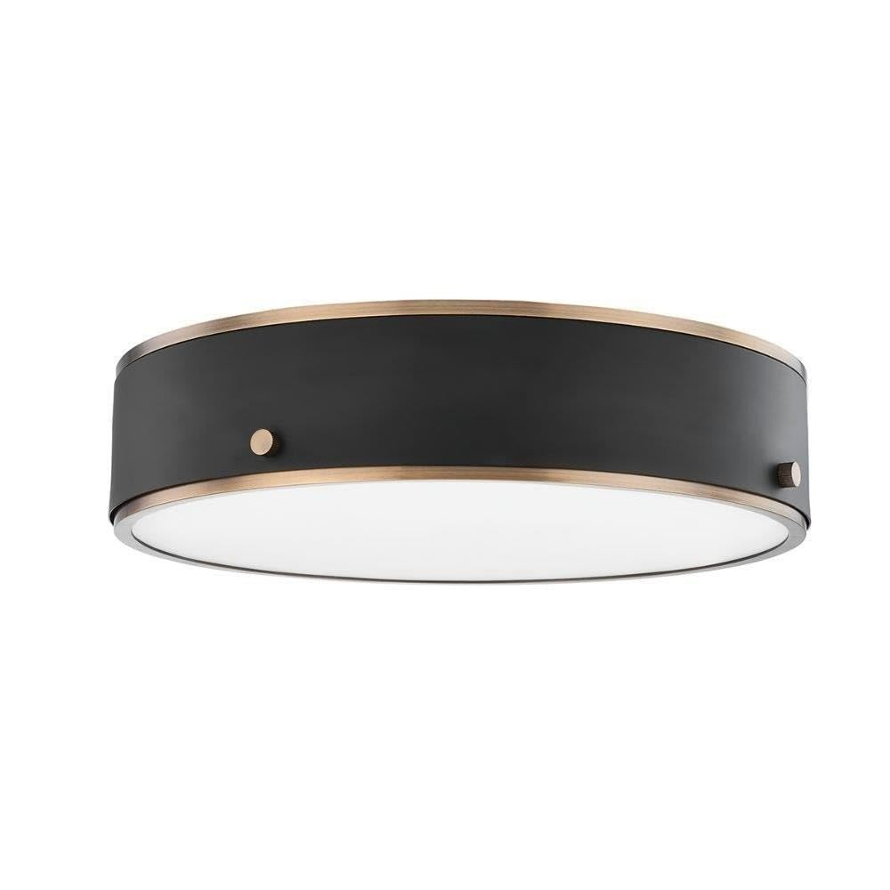 Oslo Flush Mount Light - Brass and Black / 16" Dia