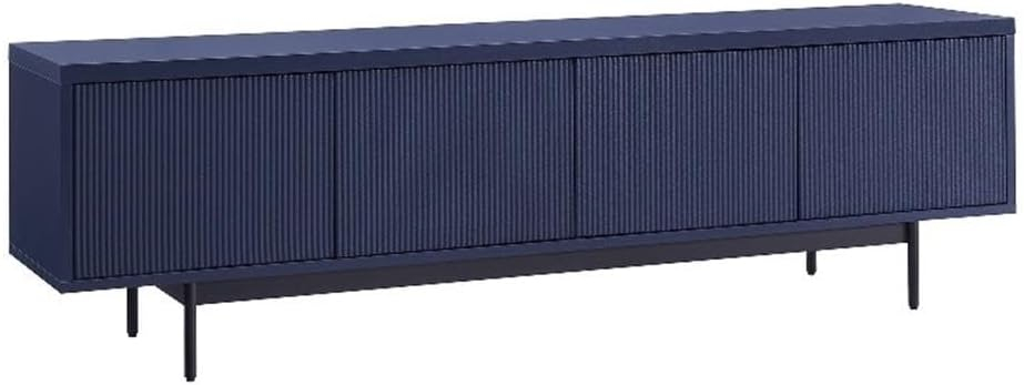 Evelyn&Zoe Whitman Rectangular TV Stand for TV's up to 75", Dark Blue