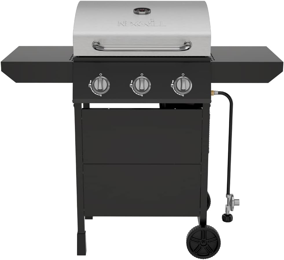 Nexgrill 3-Burner Black and Stainless Steel Propane Gas Grill