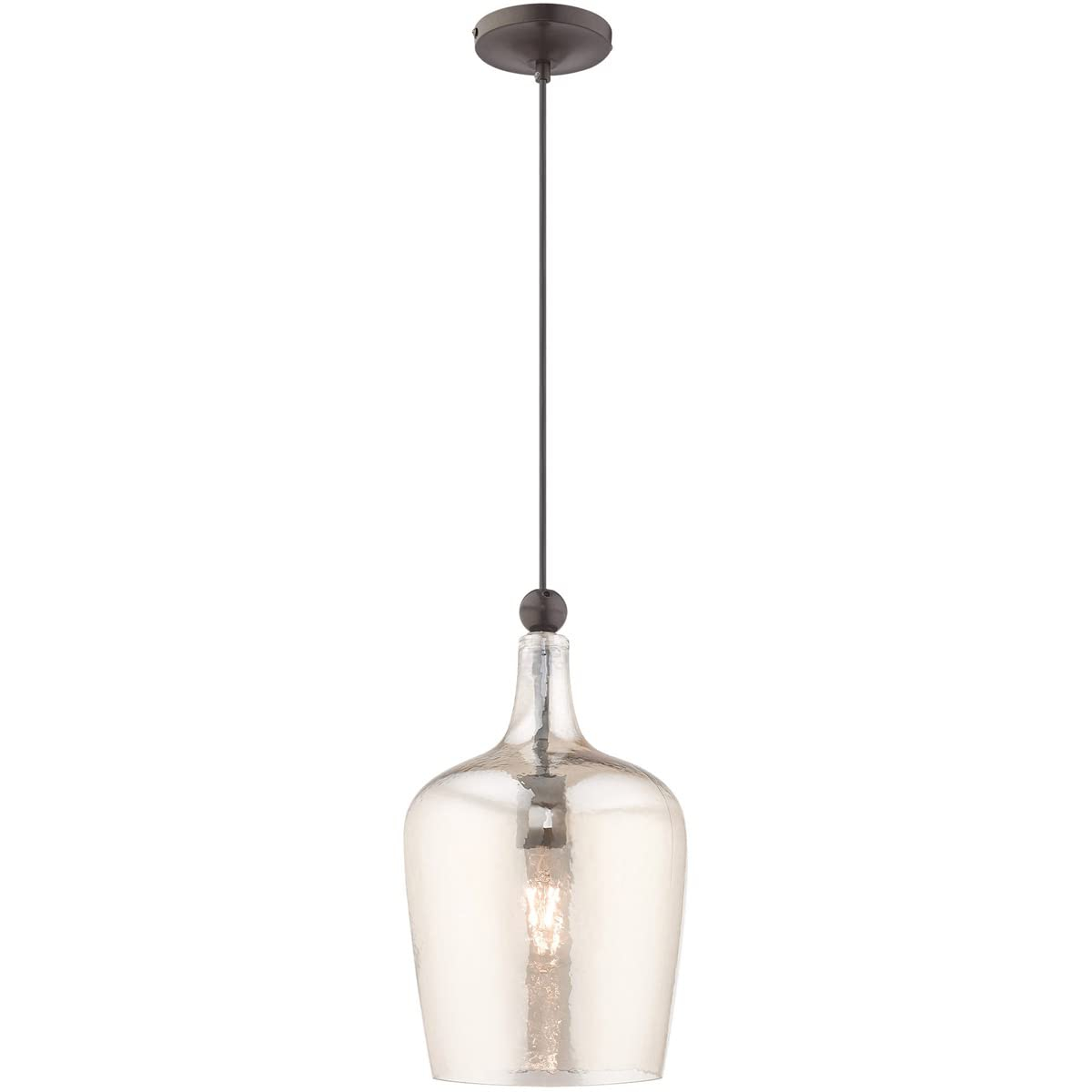 Livex Lighting Art Glass 1 - Light Pendant in  English Bronze