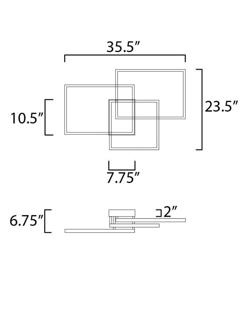 Modern Black Aluminum and Steel LED Flush Mount Ceiling Light
