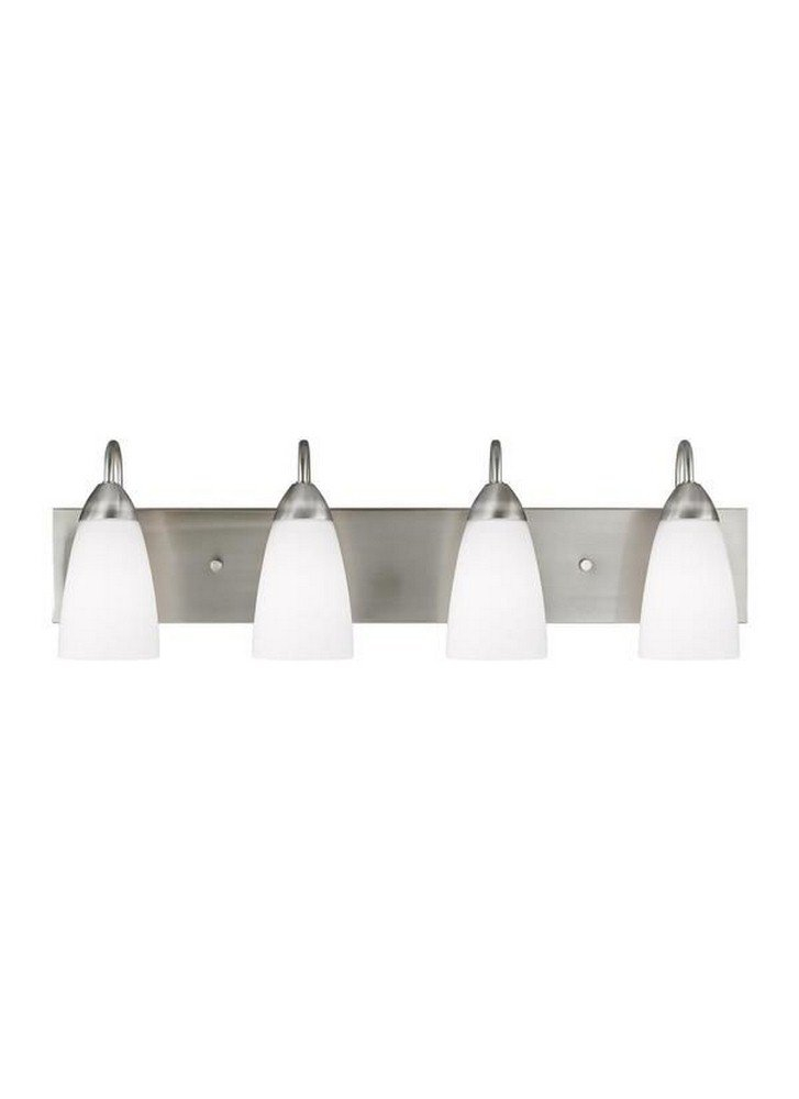 Generation Lighting Seville 28.375-in 4 -Light Brushed Nickel Traditional Vanity light