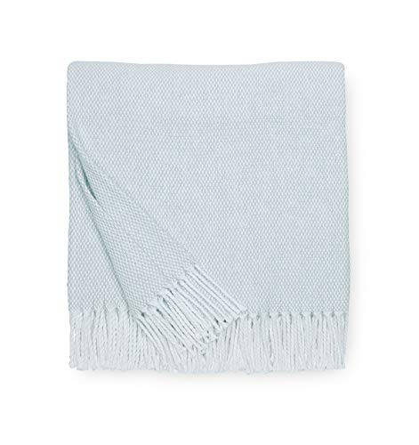 Lightweight Cotton Basketweave Throw Blanket with Fringe